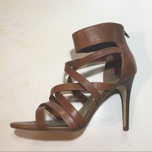 Cognac Strappy Heeled Sandals